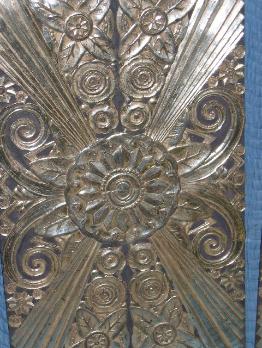 For Sale: Two Identical Gilded Part-Ebonized Starburst Decorative Panels 